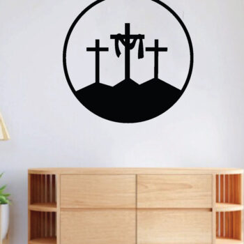 Intra απο ξύλο plywood  Χρώμα wenge 3mm-4mm πάχος - κοπής με λέιζερ Grave Cross, Τέχνη τοίχου Δίασταση 40x50 cm INTRAFABR-98257147 - Image 3