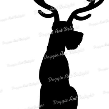 Intra απο ξύλο plywood  Χρώμα wenge 3mm-4mm πάχος - Great Dane Christmas Dog Reindeer Δίασταση 15x15 cm INTRAFABR-98257336 - Image 2