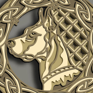 Intra απο ξύλο plywood  Χρώμα wenge 3mm-4mm πάχος - Multilayer /Cut Great Dane Dog Δίασταση 30x20 cm INTRAFABR-112552870