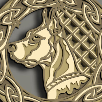 Intra απο ξύλο plywood  Χρώμα wenge 3mm-4mm πάχος - Multilayer /Cut Great Dane Dog Δίασταση 30x20 cm INTRAFABR-112552870 - Image 1