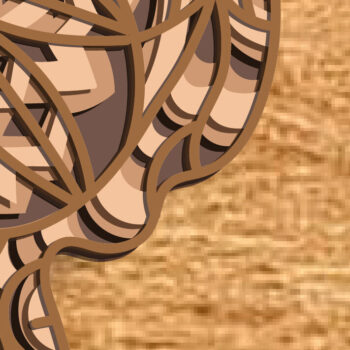 Intra απο ξύλο plywood  Χρώμα wenge 3mm-4mm πάχος - Great Dane Dog Multilayer /Zentangle Δίασταση 30x20 cm INTRAFABR-112552890 - Image 3