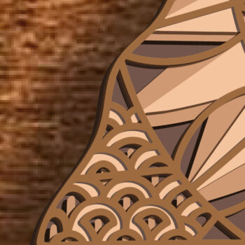 Intra απο ξύλο plywood  Χρώμα wenge 3mm-4mm πάχος - Great Dane Dog Multilayer /Zentangle Δίασταση 30x20 cm INTRAFABR-112552890 - Image 4