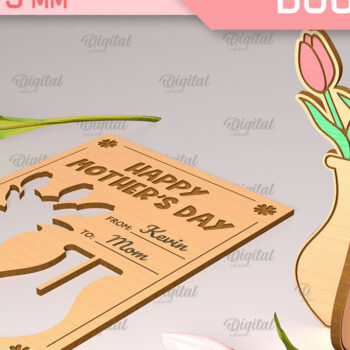 Intra απο ξύλο plywood  Χρώμα wenge 3mm-4mm πάχος - Δέσμη κοπής με λέιζερ ευχετήριων καρτών Δίασταση 10x15 cm INTRAFABR-33016934 - Image 4