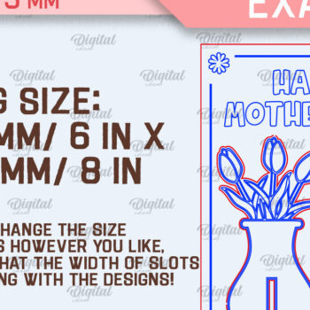 Intra απο ξύλο plywood  Χρώμα wenge 3mm-4mm πάχος - Ευχετήρια κάρτα λέιζερ. Μπουκέτο λουλουδιών Δίασταση 10x15 cm INTRAFABR-118392903 - Image 2