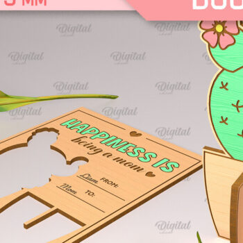 Intra απο ξύλο plywood  Χρώμα wenge 3mm-4mm πάχος - Ευχετήρια κάρτα λέιζερ. Μπουκέτο λουλουδιών Δίασταση 10x15 cm INTRAFABR-112322266 - Image 1