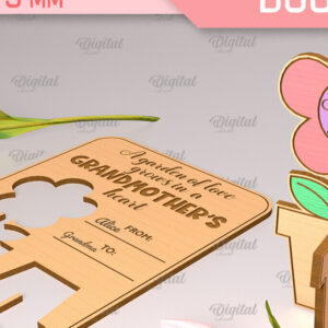 Intra απο ξύλο plywood  Χρώμα wenge 3mm-4mm πάχος - Ευχετήρια κάρτα λέιζερ. Μπουκέτο λουλουδιών Δίασταση 10x15 cm INTRAFABR-112322788