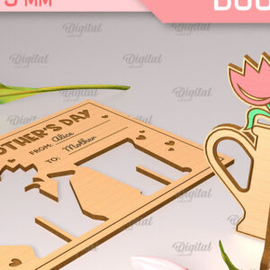 Intra απο ξύλο plywood  Χρώμα wenge 3mm-4mm πάχος - Ευχετήρια κάρτα λέιζερ. Μπουκέτο λουλουδιών Δίασταση 10x15 cm INTRAFABR-112328346