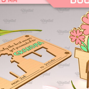 Intra απο ξύλο plywood  Χρώμα wenge 3mm-4mm πάχος - Ευχετήρια κάρτα λέιζερ. Μπουκέτο λουλουδιών Δίασταση 10x15 cm INTRAFABR-112322256 - Image 1