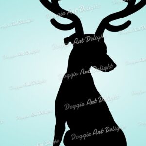 Intra απο ξύλο plywood  Χρώμα wenge 3mm-4mm πάχος - Greyhound Christmas Puppy Reindeer Δίασταση 15x15 cm INTRAFABR-112322777