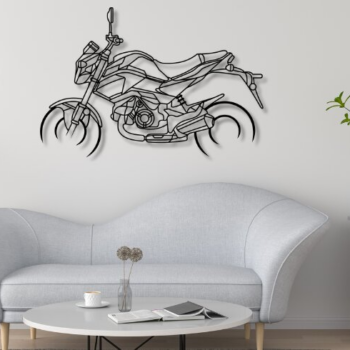 Intra απο ξύλο plywood  Χρώμα wenge 3mm-4mm πάχος - Grom Μοτοσικλέτα Σιλουέτα Δίασταση 20x20 cm INTRAFABR-69561862 - Image 1