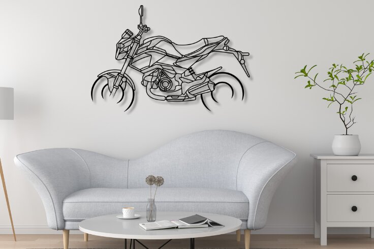 Intra απο ξύλο plywood  Χρώμα wenge 3mm-4mm πάχος - Grom Μοτοσικλέτα Σιλουέτα Δίασταση 20x20 cm INTRAFABR-69561862