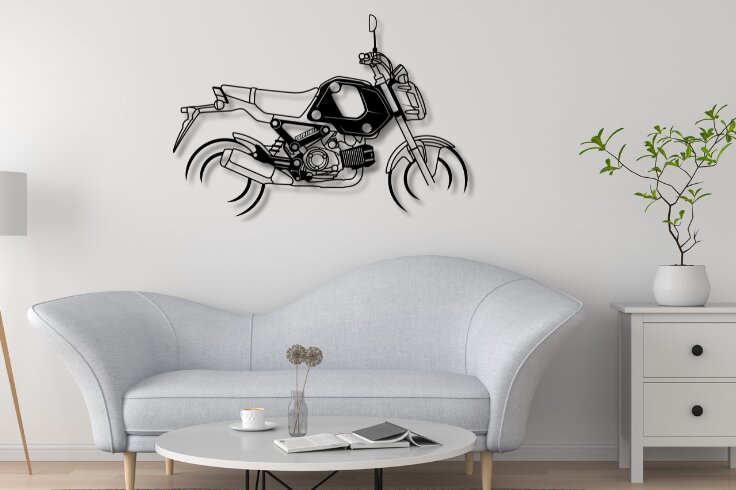 Intra απο ξύλο plywood  Χρώμα wenge 3mm-4mm πάχος - Grom Μοτοσικλέτα Σιλουέτα Δίασταση 20x20 cm INTRAFABR-69561840