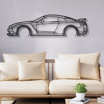 Intra απο ξύλο plywood  Χρώμα wenge 3mm-4mm πάχος - GTR R35 Car Silhouette Dxf Δίασταση 20x20 cm INTRAFABR-117771177 - Image 1