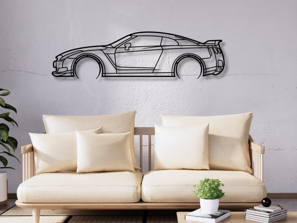 Intra απο ξύλο plywood  Χρώμα wenge 3mm-4mm πάχος - GTR R35 Car Silhouette Dxf Δίασταση 20x20 cm INTRAFABR-117771177