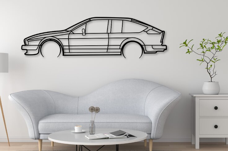 Intra απο ξύλο plywood  Χρώμα wenge 3mm-4mm πάχος - GTV6 Car Silhouette, Car Model Art Wall Art Δίασταση 40x50 cm INTRAFABR-100141008