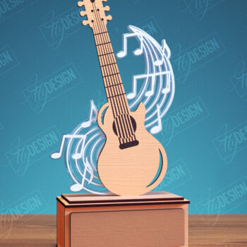 Intra απο ξύλο plywood  Χρώμα wenge 3mm-4mm πάχος - Guitar Award Trophy Design Δίασταση 30x20 cm INTRAFABR-77421720 - Image 1