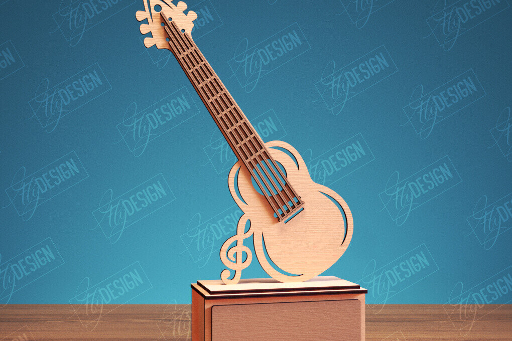 Intra απο ξύλο plywood  Χρώμα wenge 3mm-4mm πάχος - Guitar Award Trophy Design Δίασταση 30x20 cm INTRAFABR-75546223
