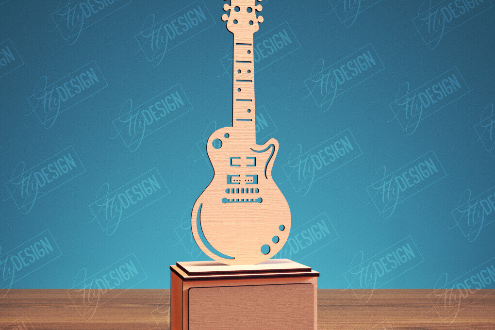 Intra απο ξύλο plywood  Χρώμα wenge 3mm-4mm πάχος - Guitar Award Trophy Design Δίασταση 30x20 cm INTRAFABR-75546339