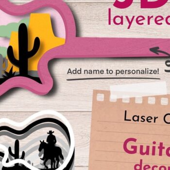 Intra απο ξύλο plywood  Χρώμα wenge 3mm-4mm πάχος - κοπής με λέιζερ κιθάρας, Country Music Δίασταση 40x50 cm INTRAFABR-75546130 - Image 2