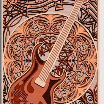 Intra απο ξύλο plywood Χρώμα wenge 3mm-4mm πάχος - με στρώματα κιθάρας για δώρο Δίασταση 15x22 cm INTRAFABR-75546139 - Image 4