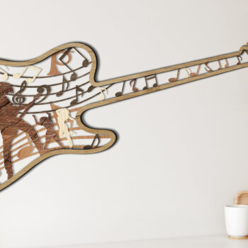 Intra απο ξύλο plywood  Χρώμα wenge 3mm-4mm πάχος - Κιθάρα - με λέιζερ πολλαπλών στρώσεων Δίασταση 9x26 cm INTRAFABR-75546189 - Image 3