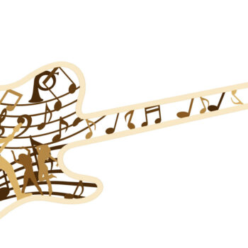 Intra απο ξύλο plywood  Χρώμα wenge 3mm-4mm πάχος - Κιθάρα - με λέιζερ πολλαπλών στρώσεων Δίασταση 9x26 cm INTRAFABR-75546189 - Image 4