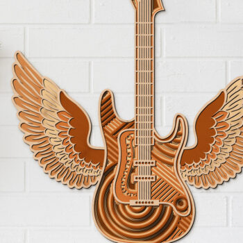 Intra απο ξύλο plywood  Χρώμα wenge 3mm-4mm πάχος - Διακόσμηση πάνελ τοίχου πολλαπλών στρώσεων κιθάρας Δίασταση 11x12 cm INTRAFABR-75546208 - Image 2