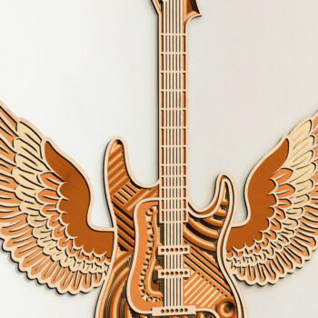 Intra απο ξύλο plywood  Χρώμα wenge 3mm-4mm πάχος - Διακόσμηση πάνελ τοίχου πολλαπλών στρώσεων κιθάρας Δίασταση 11x12 cm INTRAFABR-75546208 - Image 3