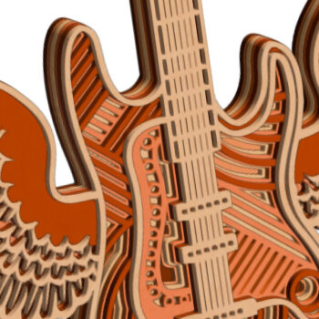 Intra απο ξύλο plywood  Χρώμα wenge 3mm-4mm πάχος - Διακόσμηση πάνελ τοίχου πολλαπλών στρώσεων κιθάρας Δίασταση 11x12 cm INTRAFABR-75546208 - Image 7