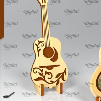 Intra απο ξύλο plywood  Χρώμα wenge 3mm-4mm πάχος - Πακέτο κοπής με λέιζερ Holders Pick Guitar Δίασταση 30x20 cm INTRAFABR-109880098 - Image 5