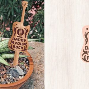 Intra απο ξύλο plywood  Χρώμα wenge 3mm-4mm πάχος - Πινακίδα Guitar Plant | Cake Topper για τον μπαμπά Δίασταση 75x4 cm INTRAFABR-105416975