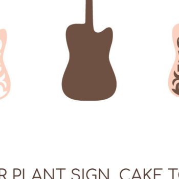 Intra απο ξύλο plywood Χρώμα wenge 3mm-4mm πάχος - Πινακίδα Guitar Plant | Cake Topper για τον μπαμπά Δίασταση 75x4 cm INTRAFABR-105416975 - Image 2