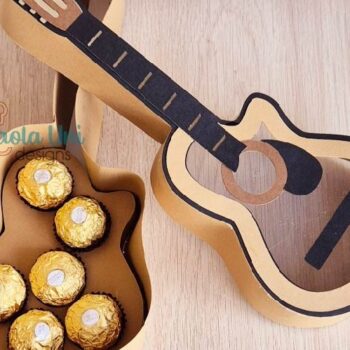 Intra απο ξύλο plywood Χρώμα wenge 3mm-4mm πάχος - Κουτί σε σχήμα κιθάρας Δίασταση 15x15 cm INTRAFABR-104404950 - Image 2