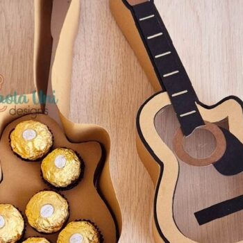 Intra απο ξύλο plywood Χρώμα wenge 3mm-4mm πάχος - Κουτί σε σχήμα κιθάρας Δίασταση 15x15 cm INTRAFABR-104404950 - Image 3