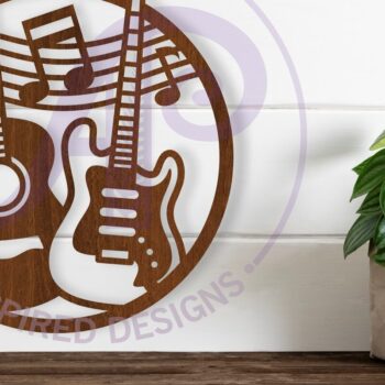 Intra απο ξύλο plywood  Χρώμα wenge 3mm-4mm πάχος - Guitars Wall Art Sign, Δίασταση 40x50 cm INTRAFABR-83114107 - Image 1