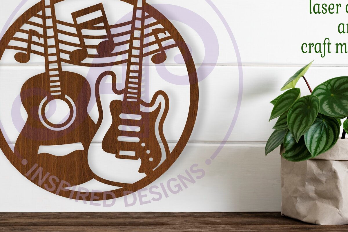 Intra απο ξύλο plywood  Χρώμα wenge 3mm-4mm πάχος - Guitars Wall Art Sign, Δίασταση 40x50 cm INTRAFABR-83114107