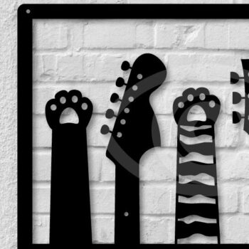 Intra απο ξύλο plywood Χρώμα wenge 3mm-4mm πάχος - Κιθάρες με Διακόσμηση Τοίχου Γάτας Χέρι Γάτας Δίασταση 40x50 cm INTRAFABR-9777999 - Image 1