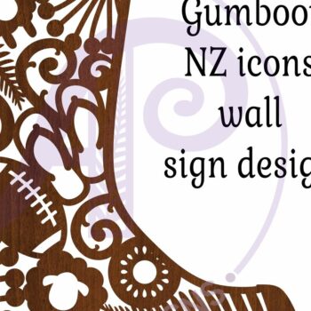 Intra απο ξύλο plywood  Χρώμα wenge 3mm-4mm πάχος - Gumboot Νέα Ζηλανδία εικονίδια τέχνης τοίχου σημάδι Δίασταση 40x50 cm INTRAFABR-35901628 - Image 3