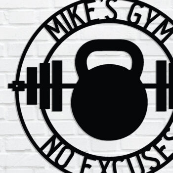 Intra απο ξύλο plywood Χρώμα wenge 3mm-4mm πάχος - Gym Dumbbell Wall Art Decor Δίασταση 40x50 cm INTRAFABR-41158971 - Image 1