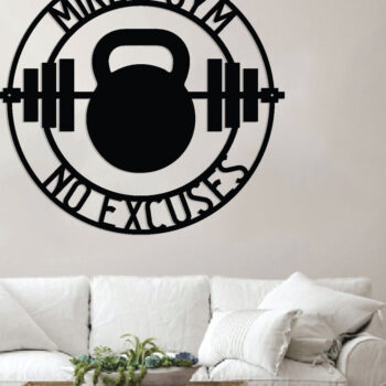Intra απο ξύλο plywood Χρώμα wenge 3mm-4mm πάχος - Gym Dumbbell Wall Art Decor Δίασταση 40x50 cm INTRAFABR-41158971 - Image 2