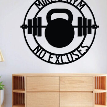 Intra απο ξύλο plywood Χρώμα wenge 3mm-4mm πάχος - Gym Dumbbell Wall Art Decor Δίασταση 40x50 cm INTRAFABR-41158971 - Image 3