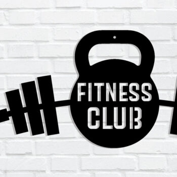 Intra απο ξύλο plywood  Χρώμα wenge 3mm-4mm πάχος - Gym Dumbbell Wall Art Sign Δίασταση 40x50 cm INTRAFABR-35954233 - Image 1