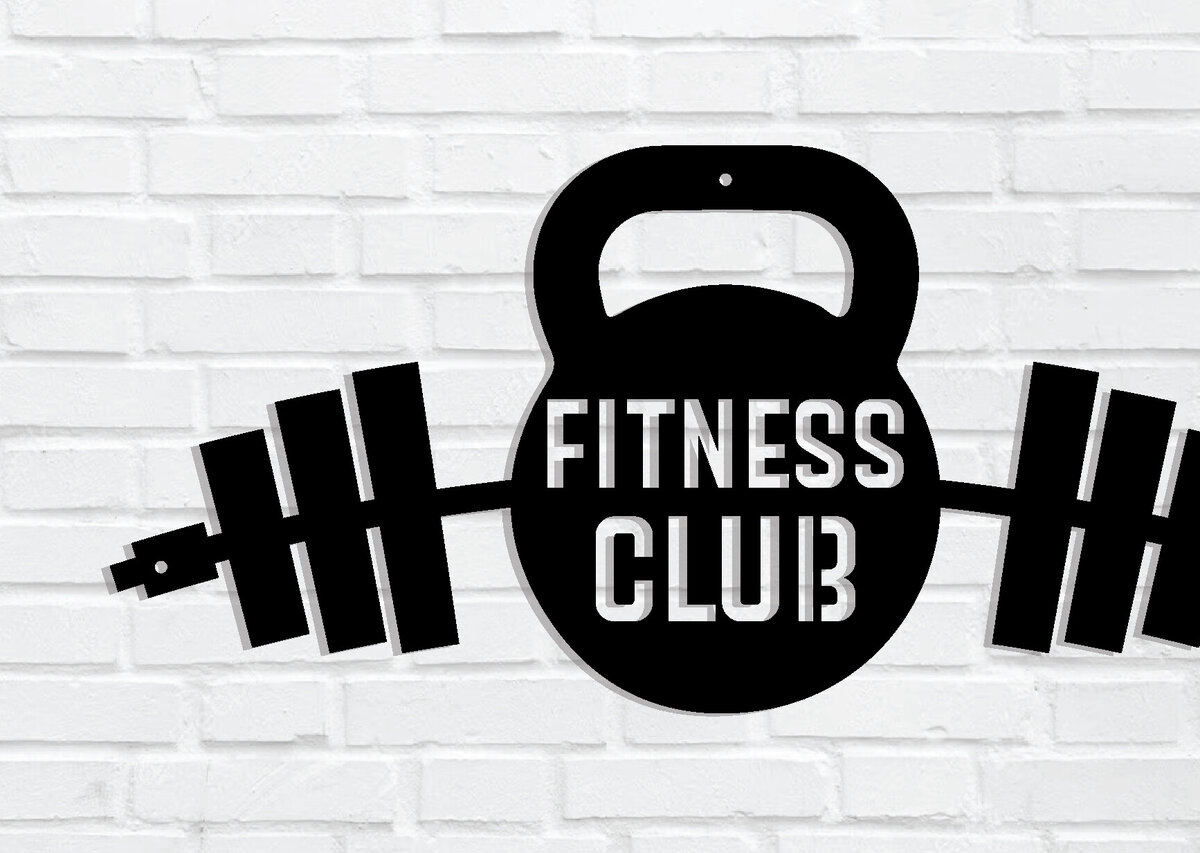 Intra απο ξύλο plywood  Χρώμα wenge 3mm-4mm πάχος - Gym Dumbbell Wall Art Sign Δίασταση 40x50 cm INTRAFABR-35954233