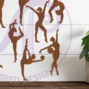 Intra απο ξύλο plywood Χρώμα wenge 3mm-4mm πάχος - Gymnast Silhouette Shapes X 10 Δίασταση 30x20 cm INTRAFABR-82947504 - Image 1