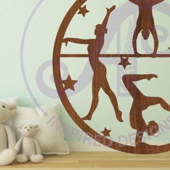 Intra απο ξύλο plywood  Χρώμα wenge 3mm-4mm πάχος - Gymnast Wall Art Sign, . Διάνυσμα Δίασταση 40x50 cm INTRAFABR-83113986 - Image 2