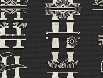 Intra απο ξύλο plywood  Χρώμα wenge 3mm-4mm πάχος - H Γράμμα Αλφάβητο Μονόγραμμα Χαρτί κοπής Δίασταση 30x20 cm INTRAFABR-35954343 - Image 1