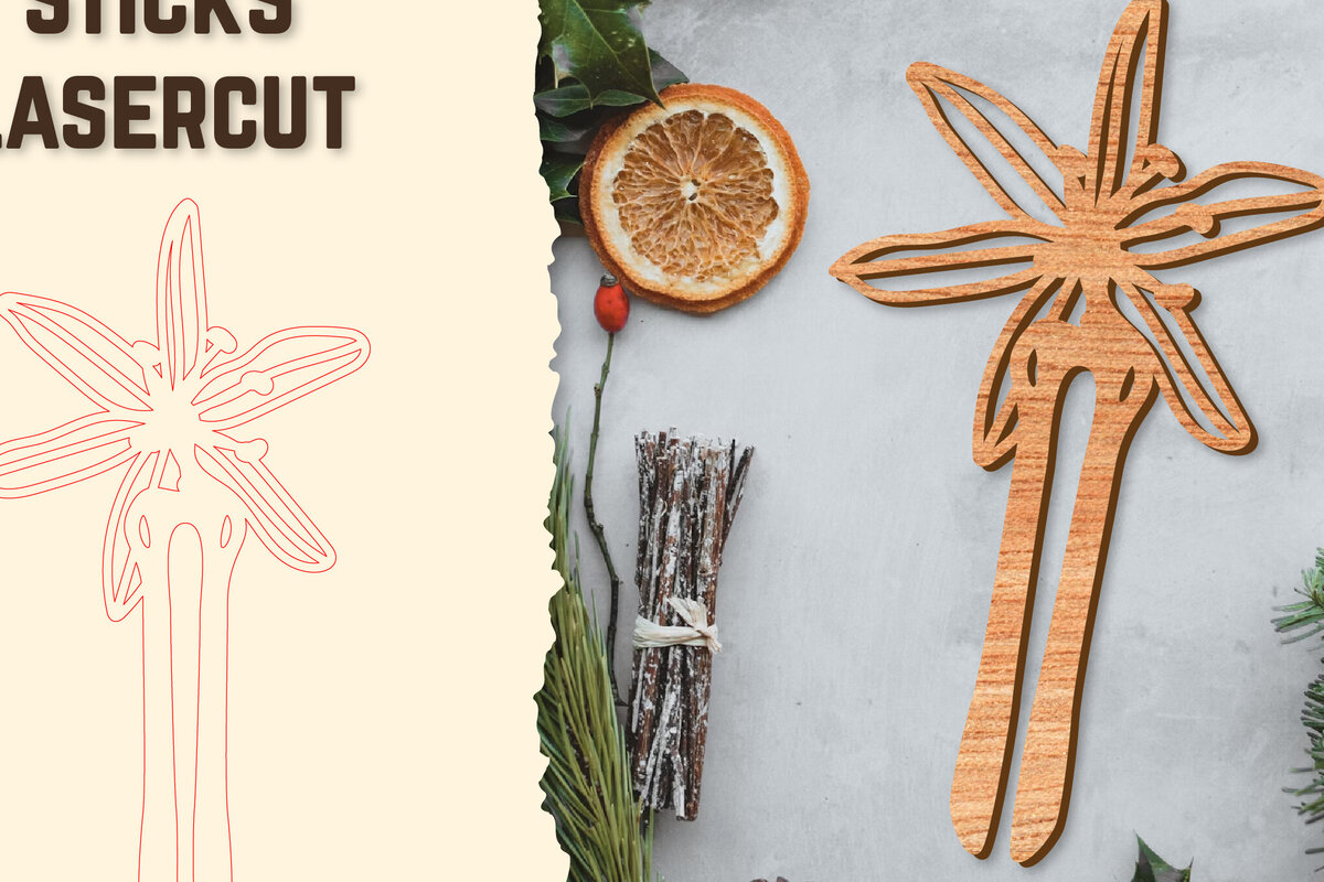 Intra απο ξύλο plywood  Χρώμα wenge 3mm-4mm πάχος - Στικς μαλλιών Floral κούρεμα με λέιζερ Δίασταση 30x20 cm INTRAFABR-108066232