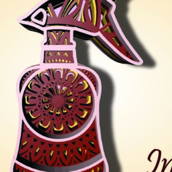 Intra απο ξύλο plywood  Χρώμα wenge 3mm-4mm πάχος - Εργαλεία μαλλιών, 4-5 στρώσεις, 3d Mandala Δίασταση 30x30 cm INTRAFABR-123828424 - Image 3