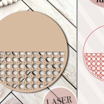 Intra απο ξύλο plywood  Χρώμα wenge 3mm-4mm πάχος - Half Circle Frame , Rattan Laser Δίασταση 20x25 cm INTRAFABR-123828551 - Image 3