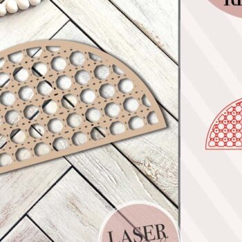 Intra απο ξύλο plywood  Χρώμα wenge 3mm-4mm πάχος - Πλαίσιο μισού κύκλου Δίασταση 20x25 cm INTRAFABR-123828582 - Image 1